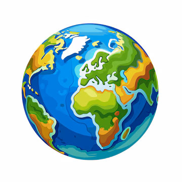 Stilisert flat jord-ikon til landmodus.